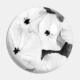 Ode To Georgia 1 in Black and White - Wild Morning Glories Pin