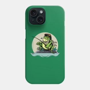 fishing frog illustration Phone Case