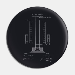 Electric Current Meter Vintage Patent Hand Drawing Pin