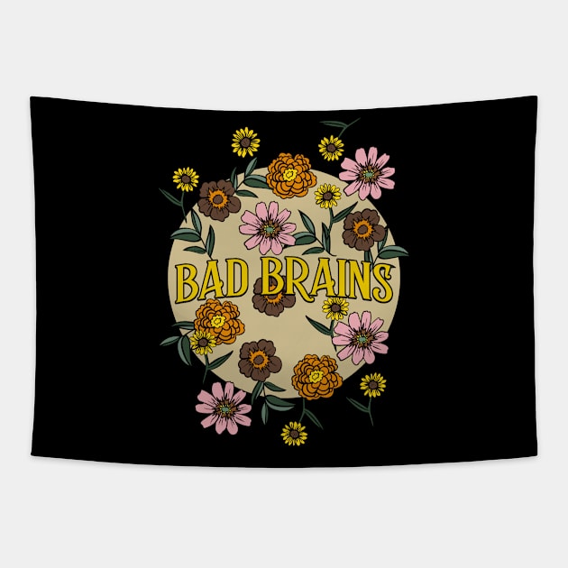 Bad Brains Name Personalized Flower Retro Floral 80s 90s Name Style Tapestry by Ancientdistant