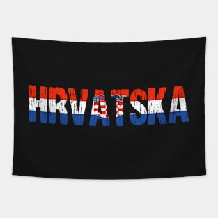 Hrvatska Croatia Distressed Flag Tapestry