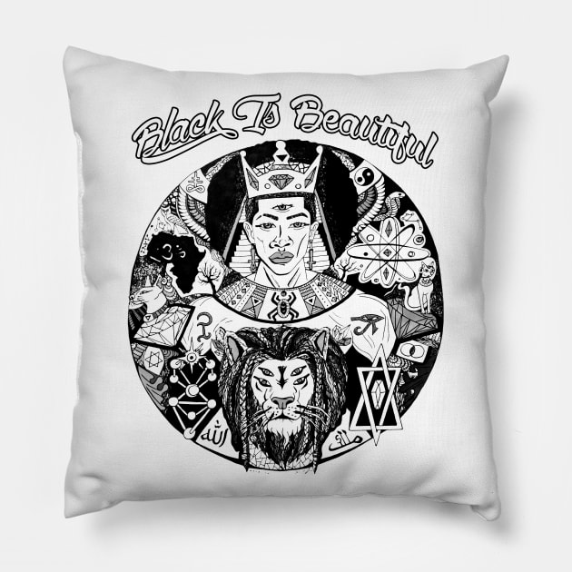 Black King Wise King Black Is Beautiful Pillow by kenallouis