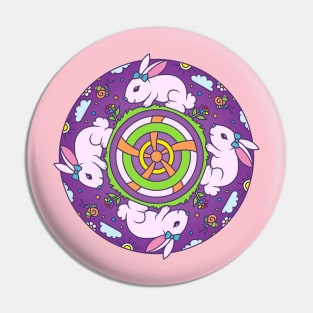 Cute Bunny Abstract Animal Mandala Pin