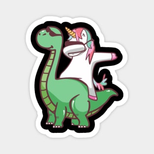 Dabbing Unicorn and Dinosaur Magnet