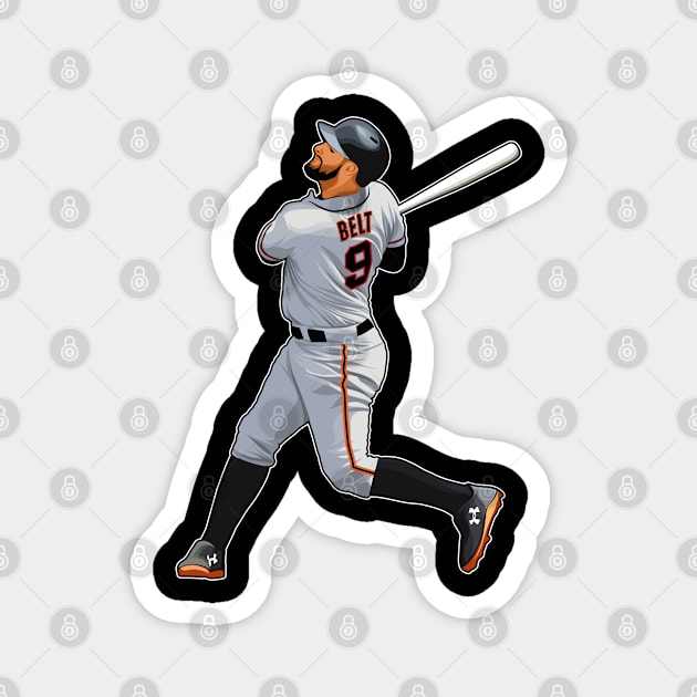 Brandon Belt #9 Homerun Magnet by RunAndGow