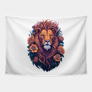 Lion Floral Tapestry