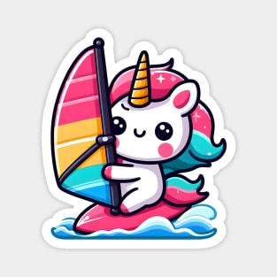 Windsurfing Unicorn Olympics 🦄 - Catch the Cuteness Wave! Magnet