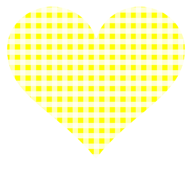 Yellow and White Gingham Heart Kids T-Shirt by bumblefuzzies