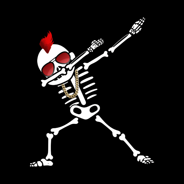 Dabbing Skeleton Dancing skull Hip hop funny Halloween by ChristianCrecenzio