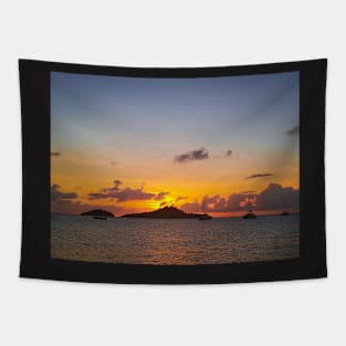 Tropical Ocean Sunset Tapestry