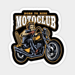 moto skull rider Magnet