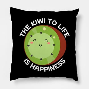 The Kiwi To Life Is Happiness | Kiwi Pun Pillow