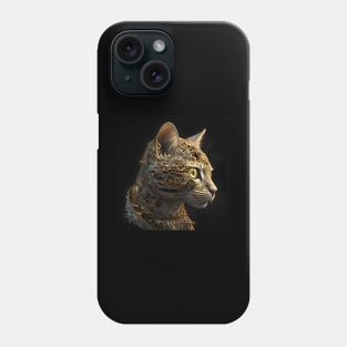 Gold Robot Cat Phone Case