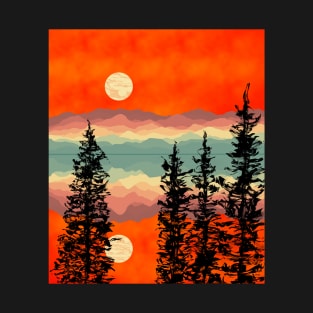 Full moon Sunset #5 T-Shirt