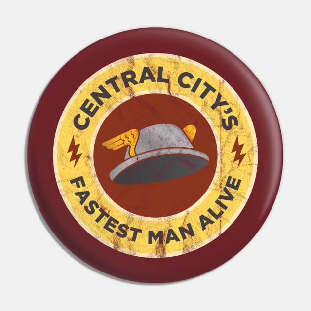 Retro Fastest Man Alive Pin by DeepDiveThreads