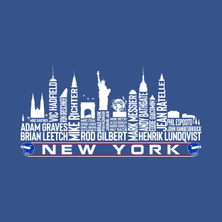 New York Hockey Team All Time Legends, New York City Skyline T-Shirt