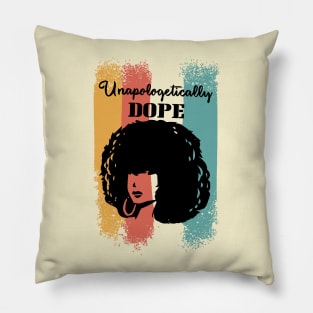 unapologetically dope Afro retro hair vintage Pillow