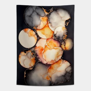 Amber Drops - Abstract Alcohol Ink Resin Art Tapestry