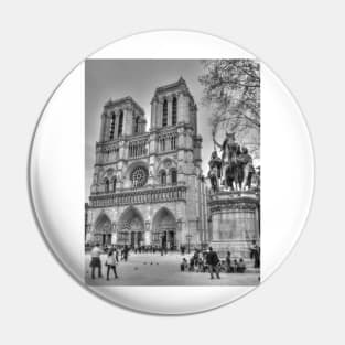 Notre Dame in Black & White Pin