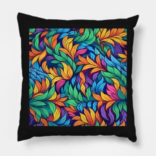 Colorful Seamless Floral Pattern Pillow