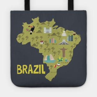 Brazil Illustrated Map Tote