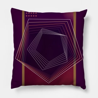 Geometric minimal illusion gold Pillow