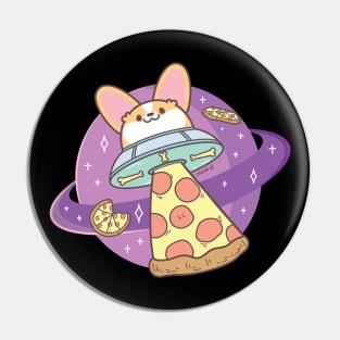 Corgi Pizza UFO at Purple Planet Galaxy Pin