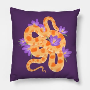 Corn Snake and Crocus Pillow