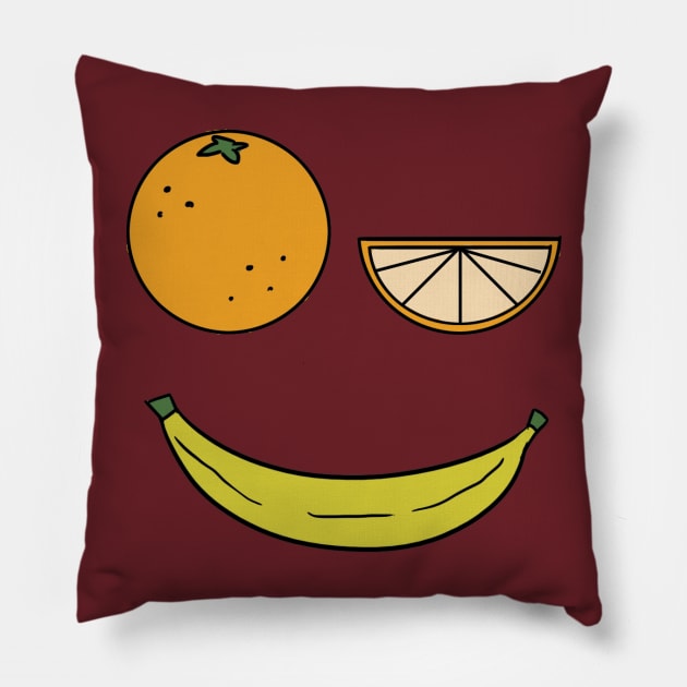 Oranges and Banana Pillow by Hylidia