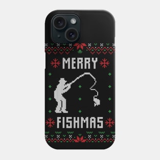 Merry Fishmas - Funny Ugly Christmas Sweater Fishing Gift Phone Case