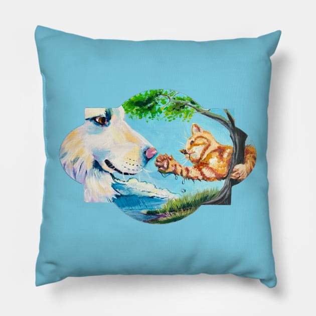 Edward and Reyna Pillow by CarolineTaylorArt