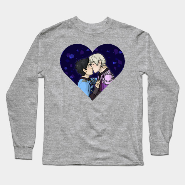 Yuri On Ice Victuuri Kiss Anime Otp Yuri On Ice Long Sleeve T Shirt Teepublic