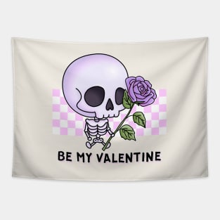 Be My Valentine Chibi Skeleton Tapestry