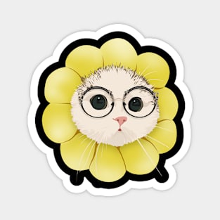 Sun Cat Flower Glasses Magnet