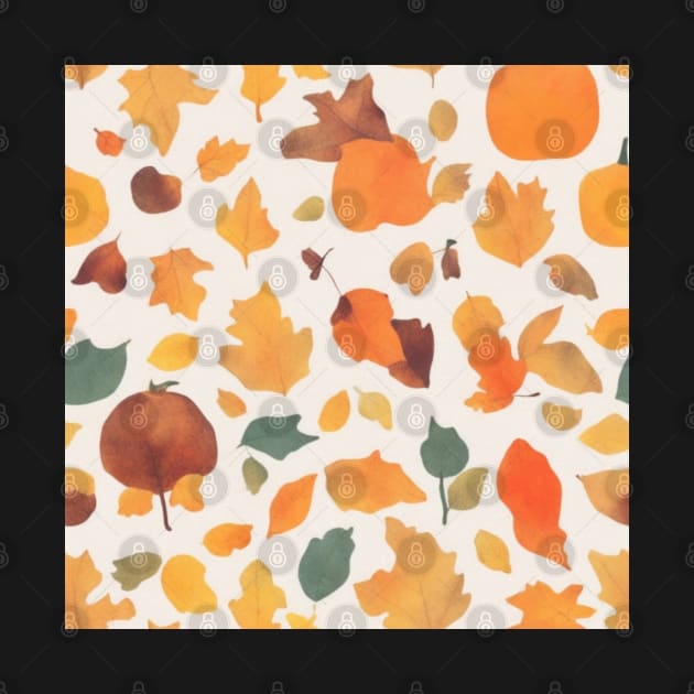 Watercolor Fall Pattern by coraleeallen