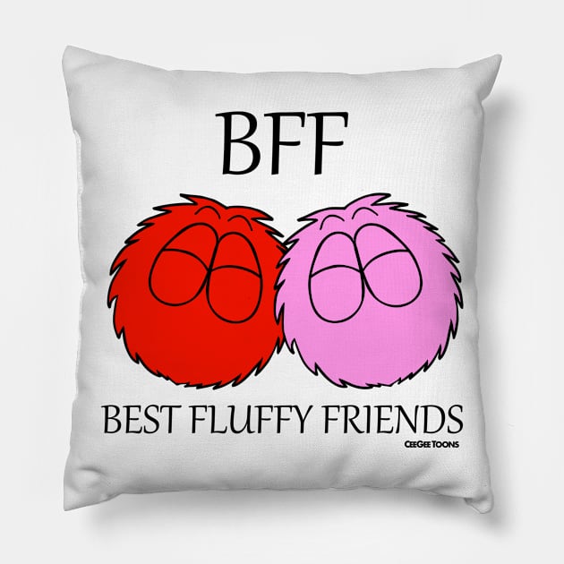 BFF - Fluffball Friends Pillow by CeeGeeToons