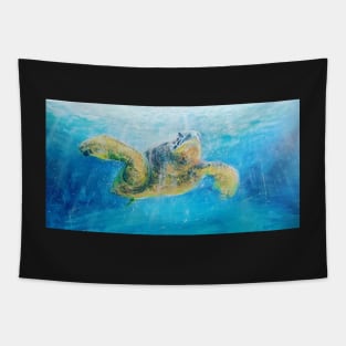 Large Sea Turtle underwater Tapestry