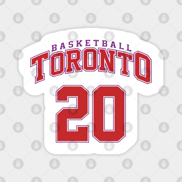 Toronto Basketball - Player Number 20 Magnet by Cemploex_Art