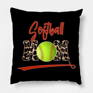 Softball Mom Leopard Sport Pillow