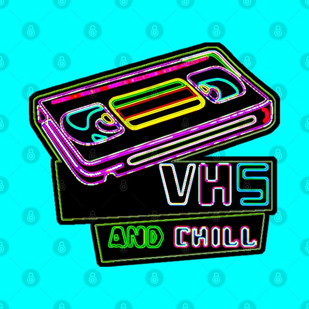 VHS and Chill (New Colors for Dark Tees) by TJWDraws