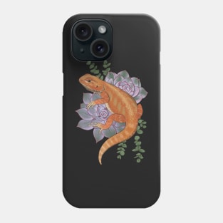 Bearded Dragon with Succulents Phone Case