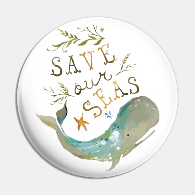 Save Our Seas Pin by Honu Art Studio