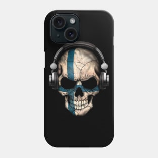 Dark Skull Deejay with Finnish Flag Phone Case