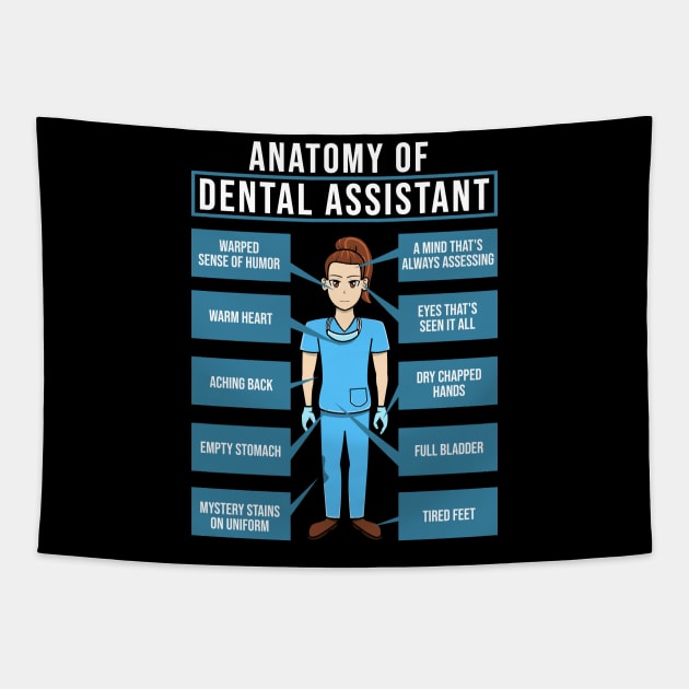 Dentist Dental Dental Hygienist Tooth Teeth Dental Assistant Dentistry Doctor Assistant Dental Technician Molar Tooth Toothbrush Dentist Gift Funny Dentist T-Shirt Mouth Braces Medical Medicine Orthod Tapestry by jkshirts