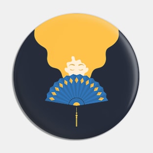 Blonde Girl with Oriental Handfan Pin