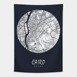 Cairo, Egypt City Map - Full Moon Tapestry