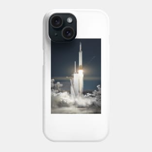 Falcon Heavy rocket launch by SpaceX, illustration (C031/1220) Phone Case