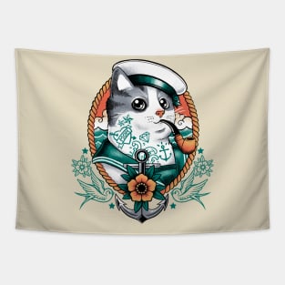 Sailor cat tattoo Tapestry