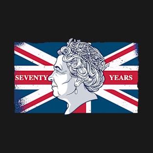 Queen II Platinum Jubilee British Flag Men Elizabeth 70 Years T-Shirt