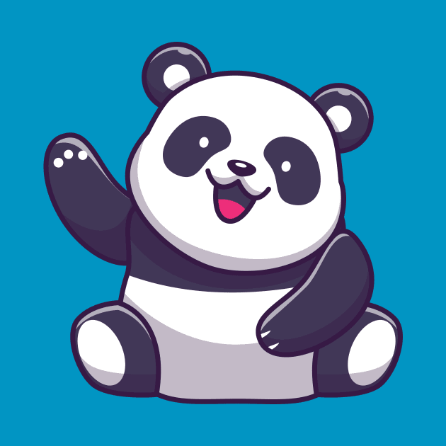 Cute Panda Waving Hand Cartoon by Catalyst Labs